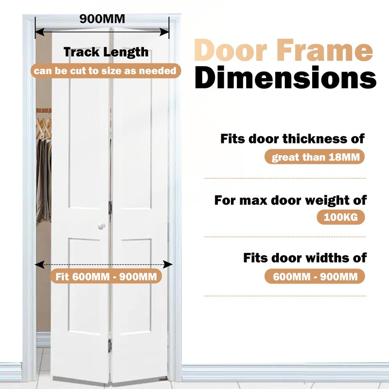 HBL' 2 Pack Bifold Door Hardware Kits, Bi-fold Door Hardware
