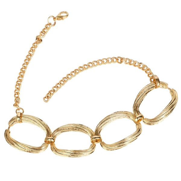 Mikovivi Dicke Goldkette, Gestreifte Rillen Oval Link Cuban Kette Dicke