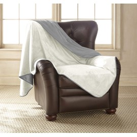 Large Indoor Blanket by Mambe - Buff Dove - Soft and Silky Waterproof Throw - Machine Washable Fleece - for Protecting Furniture from Stains and Accidents - for Dog and Pet Fur