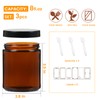 3 Pack 8 oz Amber Glass Jars with lids