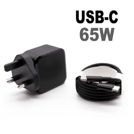 WIKIPARTS New 65W USB-C Adapter Replacement For Asus ZenBook Duo 14 UX482EG-HY002TS, 14 UX482EG-HY004T Laptop UK PD Fast Charging GaN Wall Type-C Charger - Black
