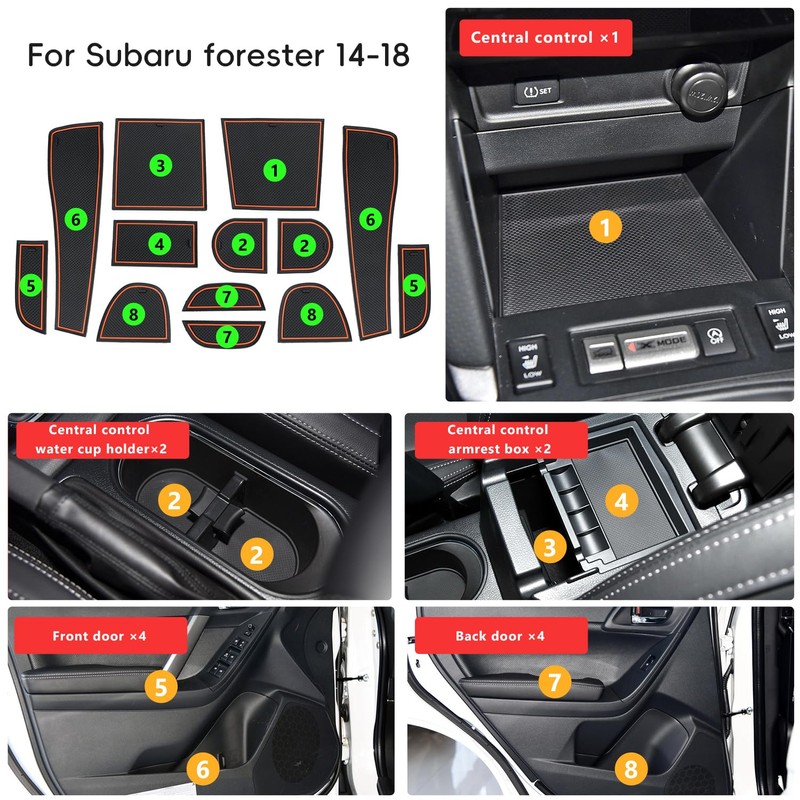 Auovo Anti Dust Mats Compatible with Subaru Forester Accessories 2014-2018