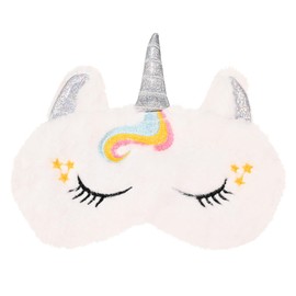 AMAZKER Cute Sleep Eye Mask for Kids, 3D Contoured Cup Sleeping Mask & Blindfold, Concave Molded Night Sleep Mask Block Out Light Cover for Travel Yoga (MRwhite01, 1 Count (Pack of 1))