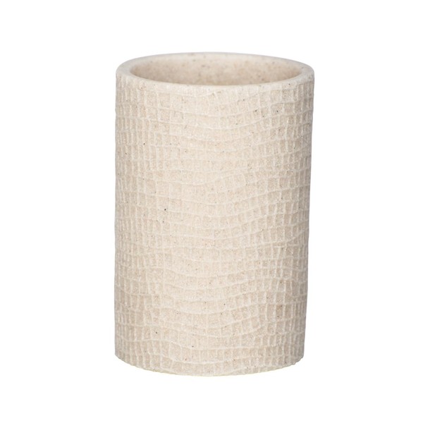 WENKO Zahnputzbecher Peanut Beige - Zahnbürstenhalter für Zahnbürste und Zahnpasta,