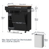 HOOBRO Kitchen Island with Trash Can Storage, Rolling Kitchen Island