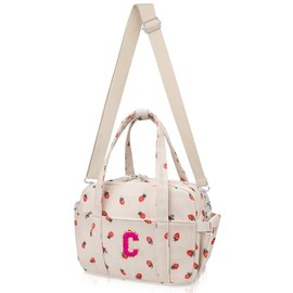 Lunch Bag for Women, Cute Quilted Lunch Tote Bag (BlueWhite C)