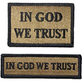Ranger Return In God We Trust Morale Tactical and Tab Patch Hook and Loop Fasteners Backing - Coyote Tan