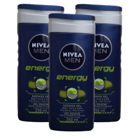 Nivea For Men Energy Shower Gel 250ml Set of 3