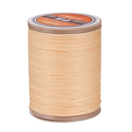 sourcing map Round Leather Sewing Waxed Thread, 220m / 240 Yards Polyester Wax String, 420D Wax Stitching Cord for Leather Crafts, Bookbinding, Bracelets Braided, Beige