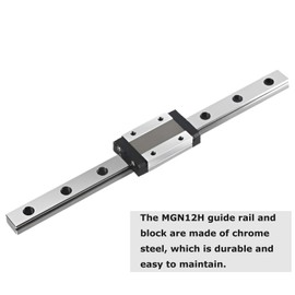 KGTCN MGN12H 150 mm Mini Bearing Steel Linear Guide Linear Guide Rail with 1 Piece High Precision MGN12H Bearing Slide Block for DIY 3D Printer and CNC Machine