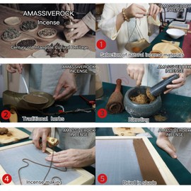 AMASSIVEROCK Sandalwood Incense Sticks,Plum Blossoms Incense, Osmanthus Incense, Cypress Incense, Goose Pear Insence-Sticks, Natural Chinese Incense Sticks Fragrance Home Scent