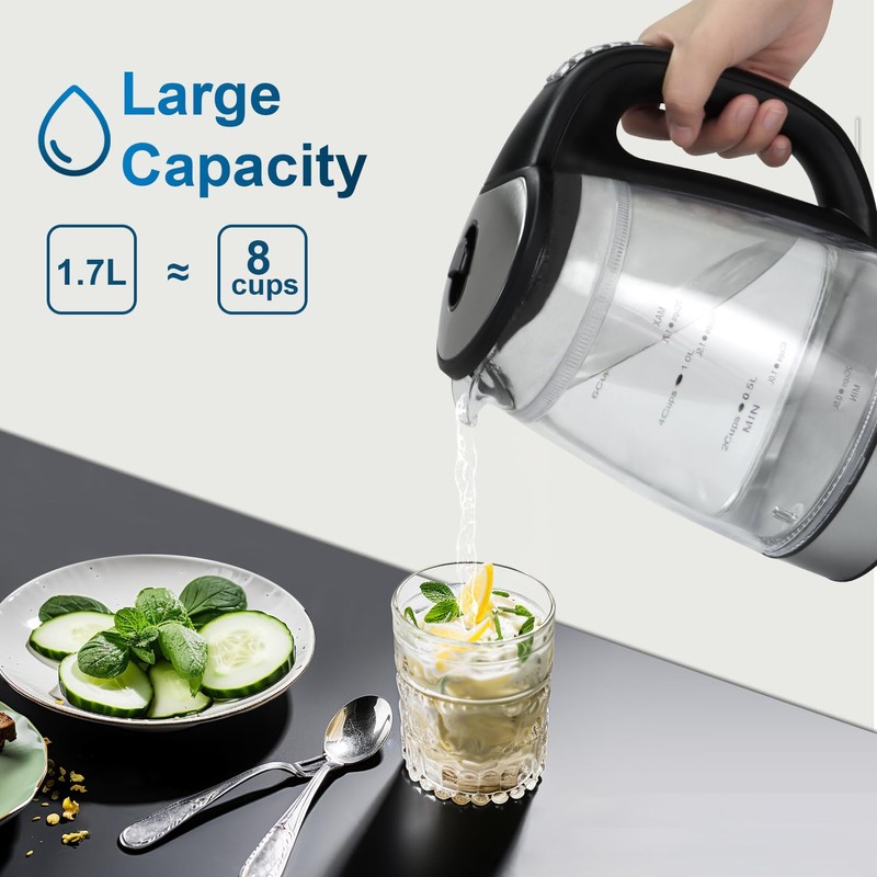 1500W Electric Kettle with Temperature Control - 6-Temp Presets for