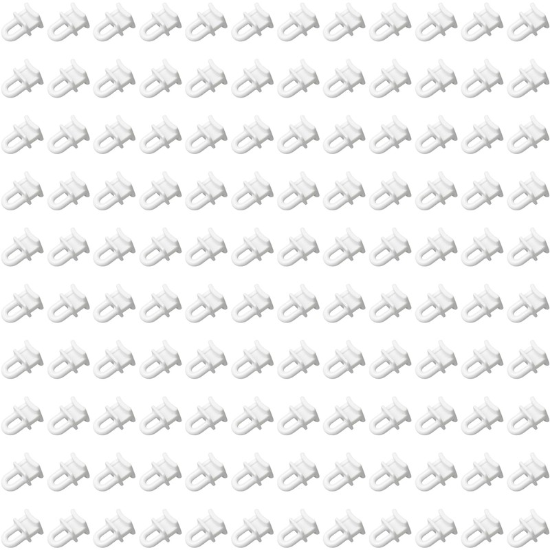 120 PCS Curtain Track Rollers Pulleys,Plastic Curtain Track Glider Hooks