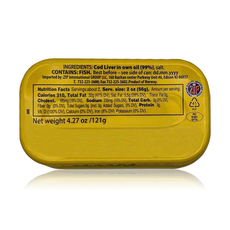 Riga Gold Cod Liver in Own Oil 4.27oz/ 121g From