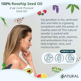 ROSA CANINA - Organic Rosehip Oil for Face, Nails, Hair and Skin - Cold Pressed Rose Hip Oil (16 oz)