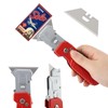2-in-1 Folding Utility Knife and Scraper with Built-In Blade Storage,Includes