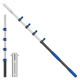 Pool Pole Telescopic 16FT Heavy Duty Upgraded Aluminum, 16 Ft Extension/Extendable Telescoping Tool for Above Ground/Inground Swimming Cleaning Supplies Accessories, Leaf Skimmer/Brush/Net/Vacuum/Mesh