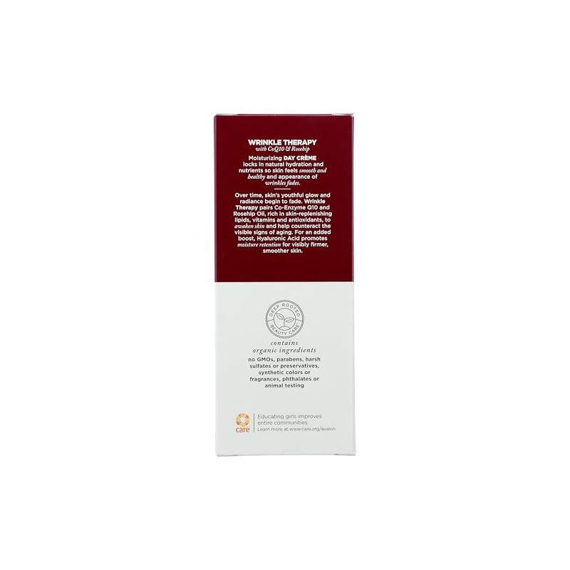 Avalon Organics CoQ10 Repair Wrinkle Defense Creme Broad Spectrum SPF15