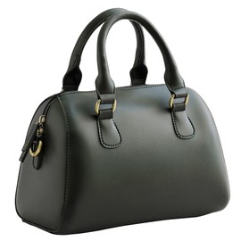 Vintage Vegan Leather Boston Bag for Women (GREEN)
