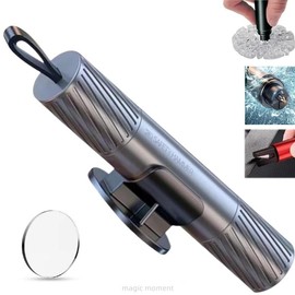2-in-1 Car Safety Hammer: Emergency Window Breaker, Seatbelt Cutter, Glass Breaker for Underwater & Emergency Escape, Ideal Christmas Gift  desktop - Color: Sliver