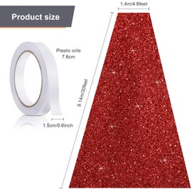 Tatuo Carpet Runner for Party 4.6 x 60 Feet Runway Rug 55 GMS Thickness with Tape for Prom Wedding Outdoor Indoor Hallway Party Decoration(4.6 x 30 Feet,Glitter Red)