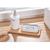 TidyToday XL Soap Dish Holder (White & Grey) - Grooved