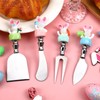 MOUNTCLIM 4 Pcs Easter Cheese Knives Set, Resin Handle with