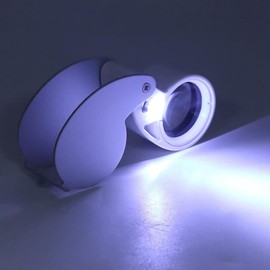 Daiilg 40X Illuminated Jewelers Loupe Magnifier, Portable Foldable Pocket Jewelry Magnifying Glasses for Checking Diamond, Gems