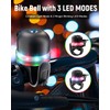 Bike Bell Bicycle Bell with RGB Lights: Crisp Loud Melodious