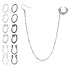 LAURITAMI 13pcs Fake Septum Nose Ring with Chain Nose to