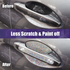 10 Pieces Bling Car Door Handle Protector Bling Car Accessories for Women Bling Door Handle Covers for Car Rhinestone Car Bling Car Door Bowl Protector Bling Accessories Women Stickers(Colorful)