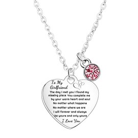 Girlfriend Necklace To My Girlfriend Necklace Gifts from Boyfriend Valentine's Day Gift for Her Girlfriend Anniversary Christmas Birthday Gifts