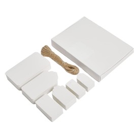 Box.it.pack.it Kraft Paper Gift Tags, White, Mixed Shape, 200 Pack with String,9x5cm,5x3cm,4x2cm,8x4cm,5x3cm, 4x2cm