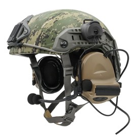 TSVISIONCORE COMTA 2 Tactical Headset with U94 PTT 2pin，for Airsoft，Hunting，Outdoor，Noise Canceling Headphones (Tan)