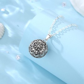 EUDORA Harmony Ball Angel Caller Pregnancy Women Necklace Hopeful Flower Vintage Pendant Wishing Chime Ball Bola Necklace for Future Mama Fashion Jewellry Original Gift for Women, 30inch + 45inch