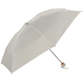 Moonbat 10999-02 Women's Folding Umbrella, UM Feel Dot Pigment & Piping, Parasol, Folding Umbrella, For Both Heat Blocking, Light Blocking, Rain or Shine, Beige, Rib Length: Approx. 19.7 inches (50
