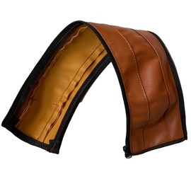 gogolotom Baby Pram PU Leather Handle Cover Compatible with Cybex Eezy S Twist (+) 2 Pushchairs Removable Pram Handle Cover with Zip Opening (for Baby Bumper, Brown)