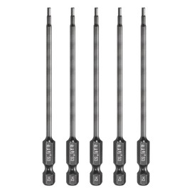 sourcing map 5pcs Hex Head Wrench Drill Bit 2mm(H2) Metric 1/4" Hex Shank 4"(100mm) Length S3 Steel Magnetic Impact Drivers Screwdriver Bit Industrial Grade Hexagon Electric Drill Bits