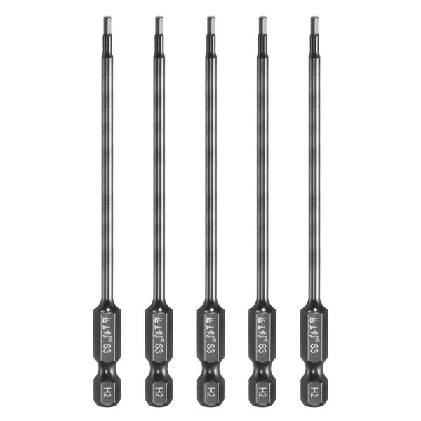 sourcing map 5pcs Hex Head Wrench Drill Bit 2mm(H2) Metric