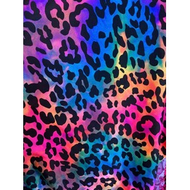 58" Wide 4-Way Stretch Spandex Fabric | Swimwear Dancewear Activewear | Sold by The Yard (Multi Leopard)
