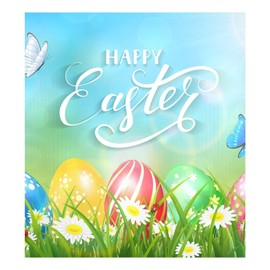 Kigai Easter Eggs Dishwasher Magnet Cover, Reuseable Kitchen Fridge Door Magnet Sticker, Waterproof Refrigerator Microwave Magnet Cover Hoilday Party Decor, 23 x 26 Inch