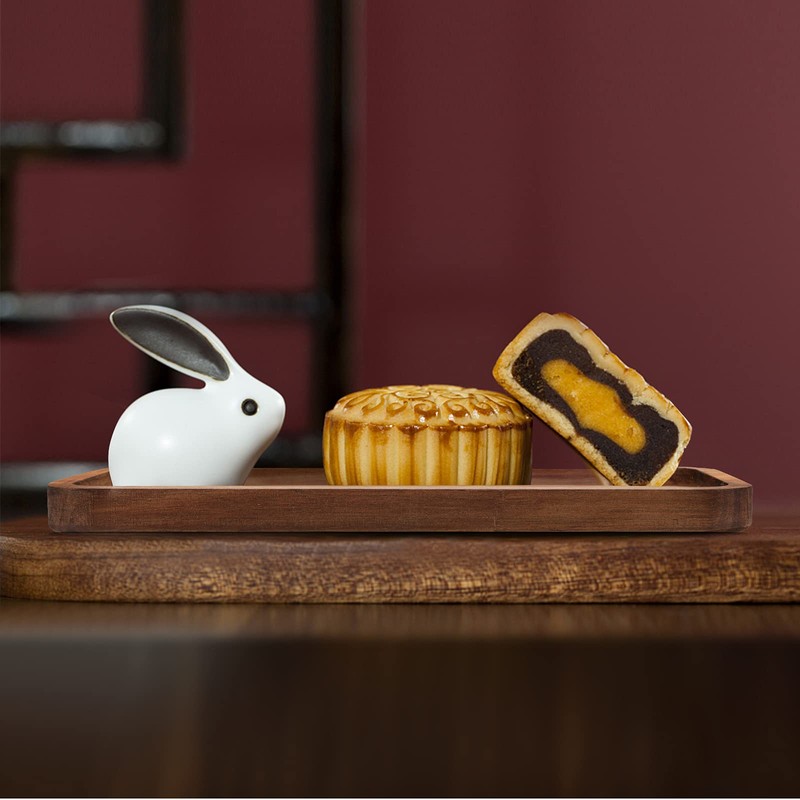 FUNSUEI 11.8 x 5.1 Inches Set of 6 Wooden Serving