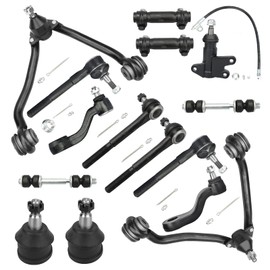 Front Upper Lower Control Arms + Tie Rods + Sway Bar Links 1993 1994 1995 1996 1997 1998 1999 2000 for Chevy for GMC C1500 C2500 C3500 Suburban Control Arms kit - 15pc Set