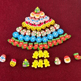 300PCS Mini Cute Pencil Erasers for Kids (Christmas, Small)