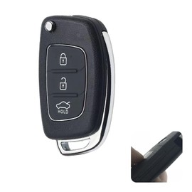 Replacement Key Shell for Hyundai Models, 3 Buttons Car Remote Key Shell Compatible with Santa Fe, Sonata, Tucson Elantra, Keyless Entry Remote Flip Auto Car Key Case Fob Cover