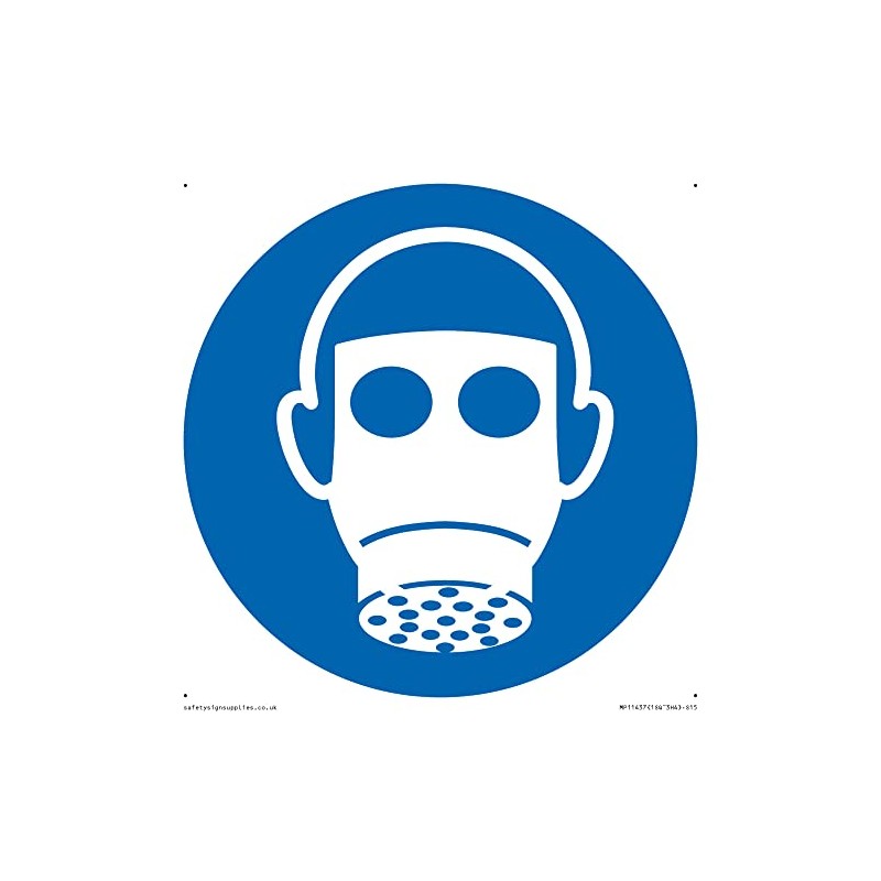 Mandatory: Wear respiratory protection Sign - 150x150mm - S15