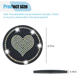 2PCS Bling Car Cup Holder Insert Coasters- 2.75 Inch Non-Slip Embedded Decorative Coaster Drink Car Cup Mat- Crystal Rhinestone Water Bottle Holder Pads Auto Interior Accessories for Women (Colorful)