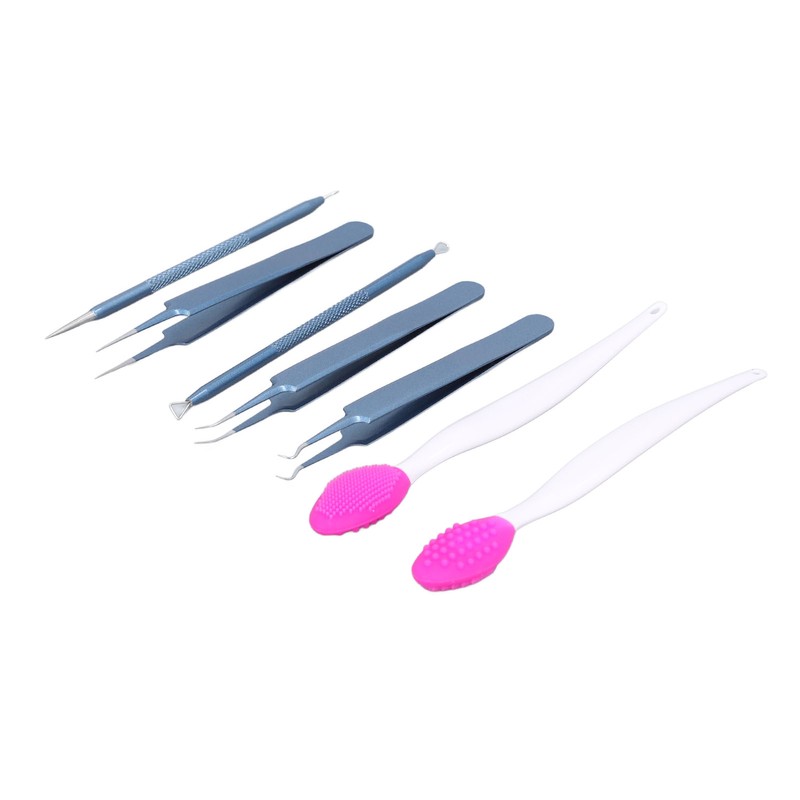 Blackhead Remover Tweezers Kit with Hot Compress Towel Clean Brush