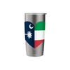 South Carolina and Italy Flags: Heart Shaped Unity Stainless Steel