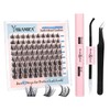 DIY Lash Extension Kit, Lash Cluster 80 Pcs with Strong Hold Lash Bond and Seal and Cluster Eyelashes Applicator Tool Eyelash Extensions Kit for Self Applicator at Home